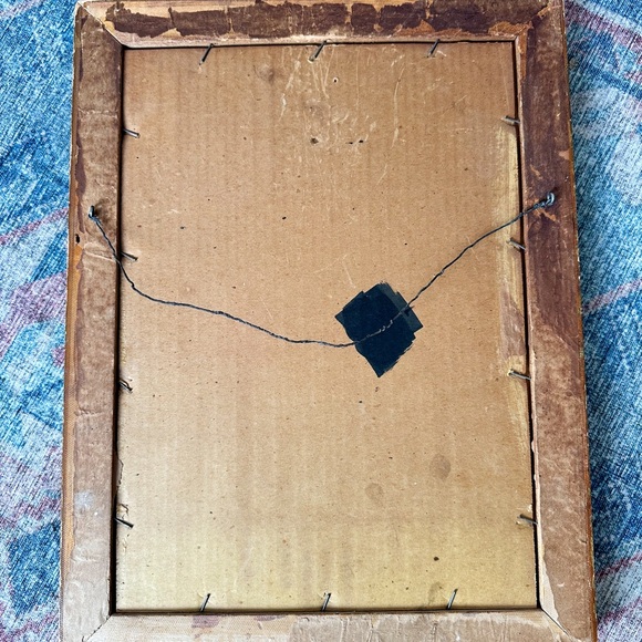 Vintage framed painting “The Contented Man” - Picture 7 of 10